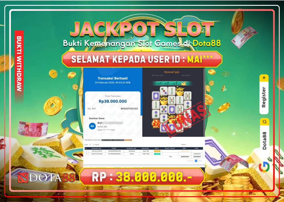 JACKPOT SLOT Mahjong Ways 2 RP.38.000.000,- LUNAS DI DOTA88!