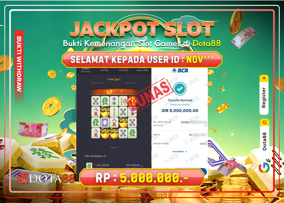 JACKPOT SLOT Mahjong Ways 2 RP.5.000.000,- LUNAS DI DOTA88!