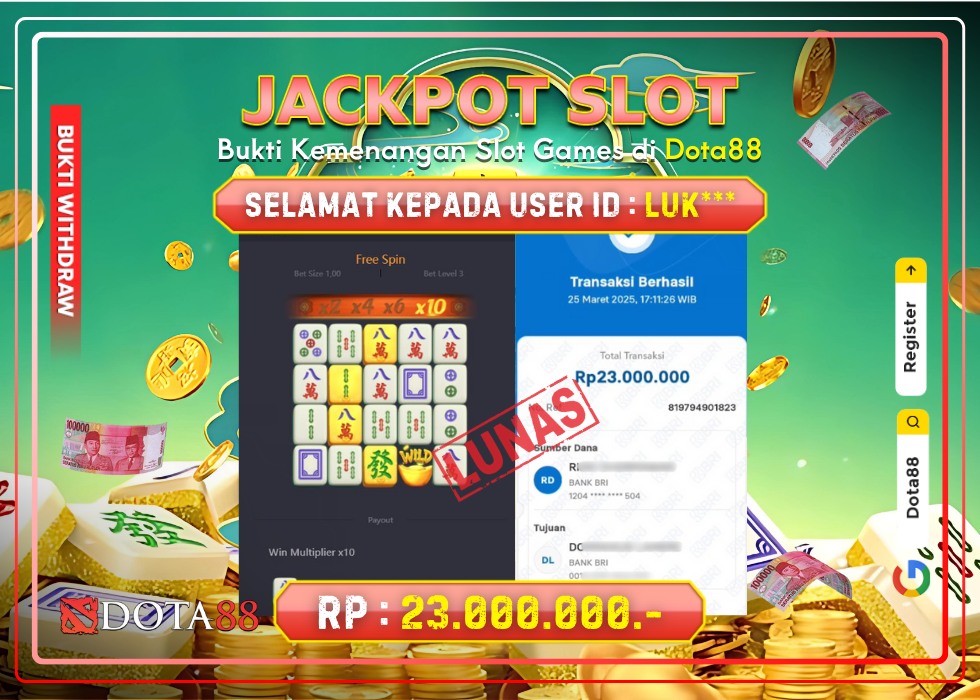 JACKPOT SLOT Mahjong Ways 2 RP.23.000.000,- LUNAS DI DOTA88!