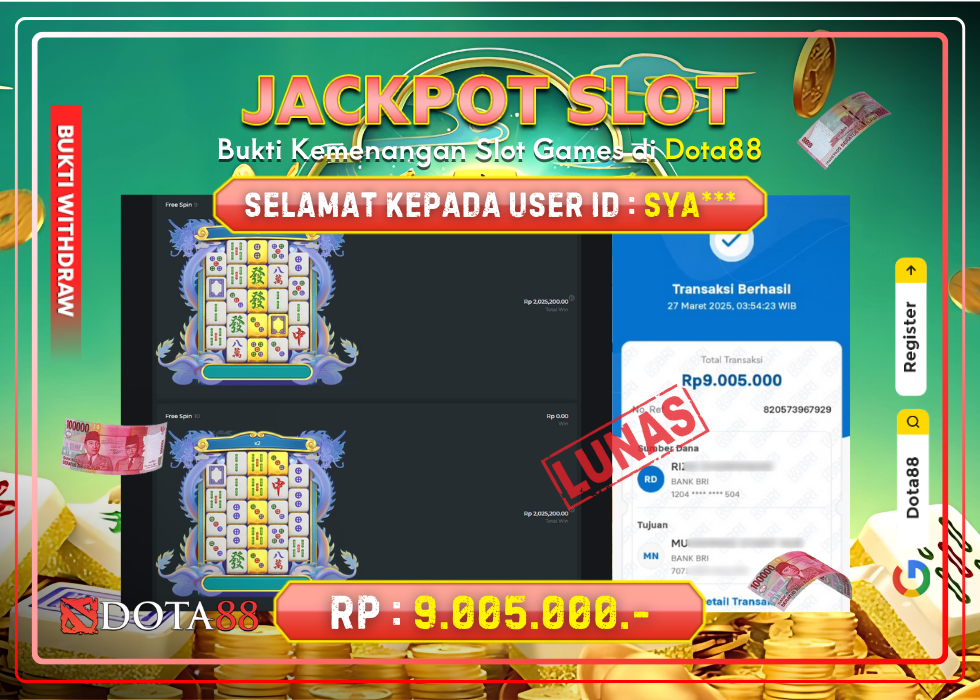 JACKPOT SLOT Mahjong Ways 2 RP.9.005.000,- LUNAS DI DOTA88!