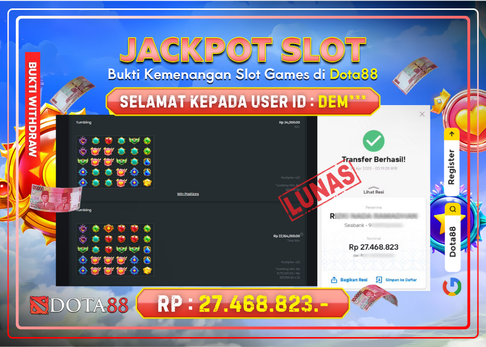 JACKPOT SLOT Starlight Princess RP.27.468.823,- LUNAS DI DOTA88!
