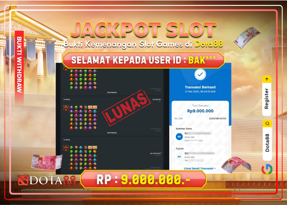 JACKPOT SLOT Wisdom Of Athena RP.9.000.000,- LUNAS DI DOTA88!
