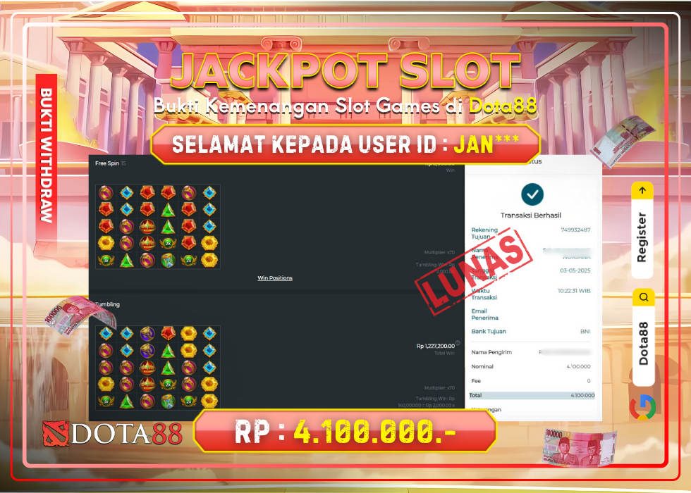 JACKPOT SLOT Gates Of Olympus RP.4.100.000,- LUNAS DI DOTA88!