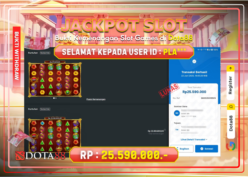 JACKPOT SLOT Gates Of Olympus RP.25.590.000,- LUNAS DI DOTA88!
