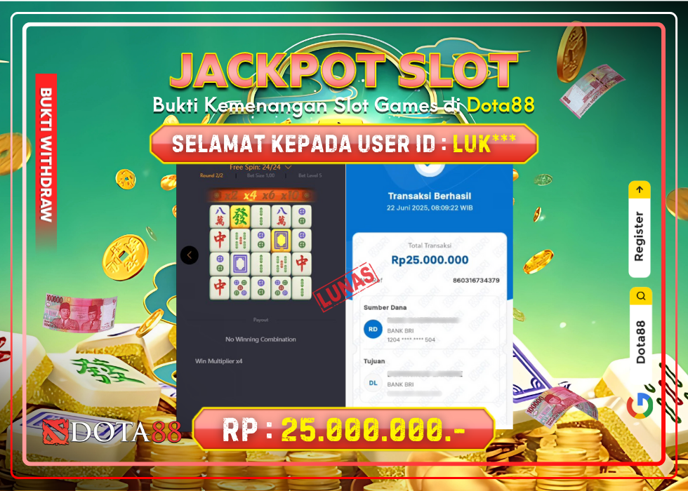 JACKPOT SLOT Mahjong Ways 2 RP.25.000.000,- LUNAS DI DOTA88!