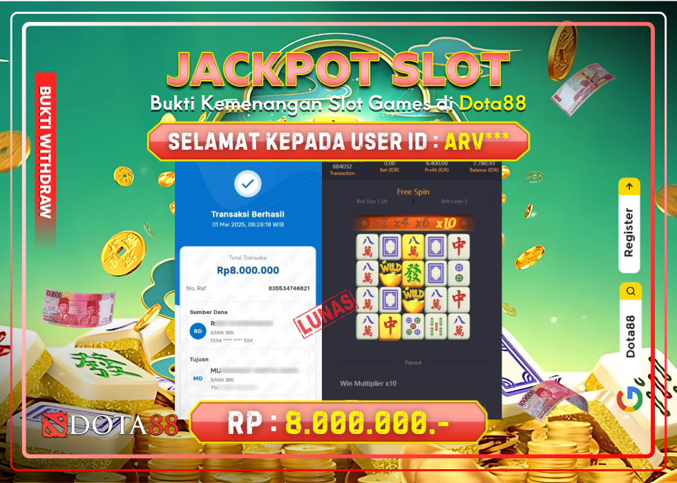 JACKPOT SLOT Mahjong Ways 2 RP.8.000.000,- LUNAS DI DOTA88!