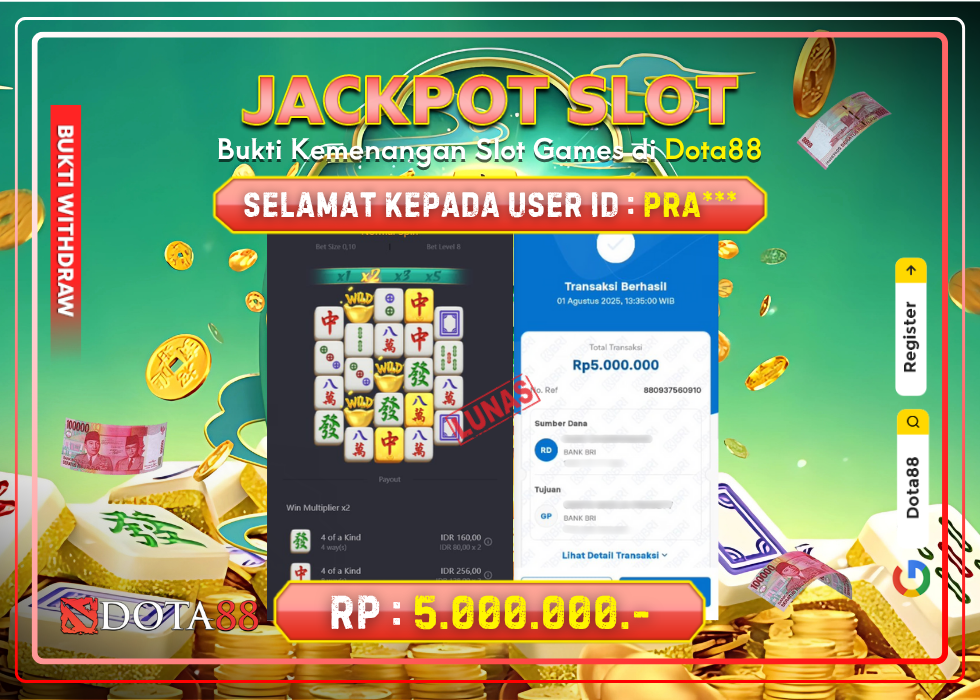 JACKPOT SLOT Mahjong Ways 2 RP.5.000.000,- LUNAS DI DOTA88!