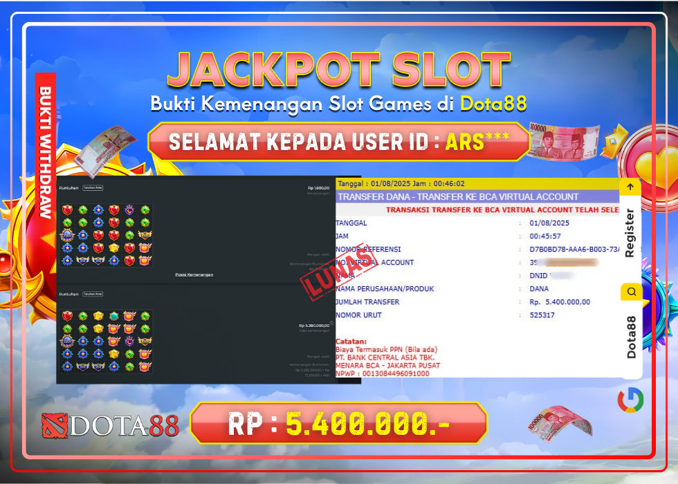 JACKPOT SLOT Starlight Princess RP.5.400.000,- LUNAS DI DOTA88!